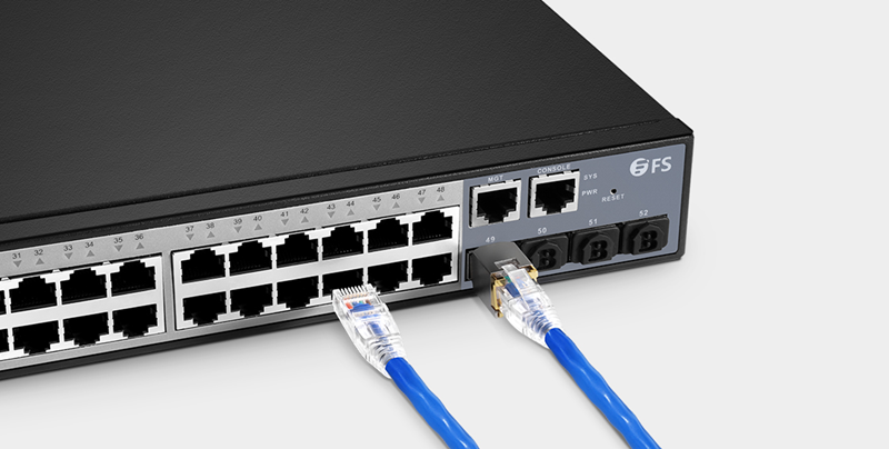 Ethernet Cable Connecting to a PoE Switch