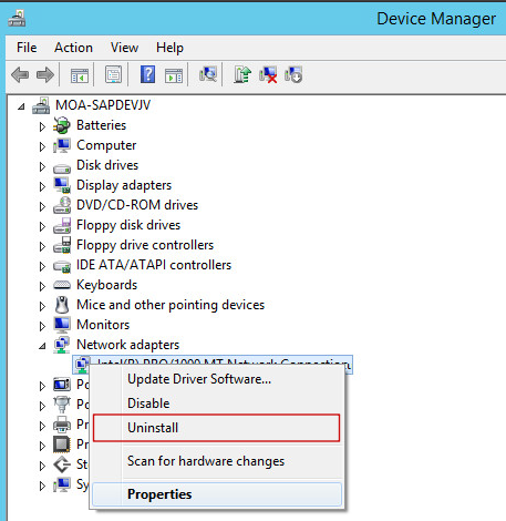 Figure 3: Reinstall network adapter drivers