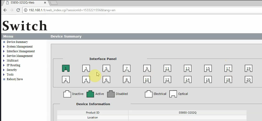 VLAN configuration via Web User Interface